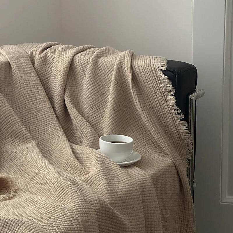 Fringed Cotton Gauze Blanket - Image 9